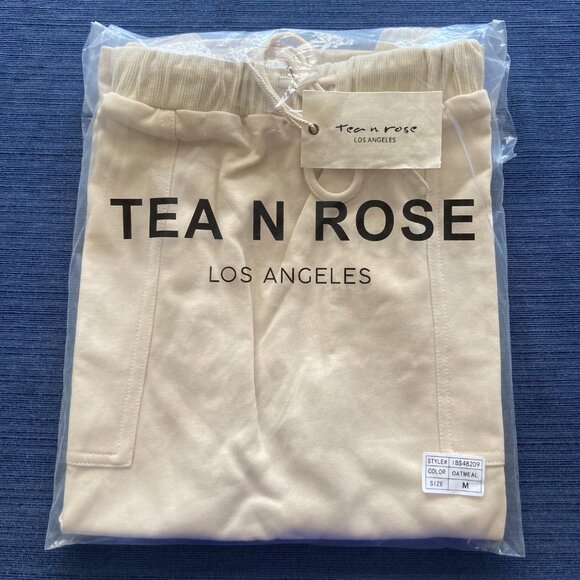 Inherit Co Jordan Knit Midi Skirt Beige Oatmeal Women Md Drawstring Knee-Length - Picture 3 of 5